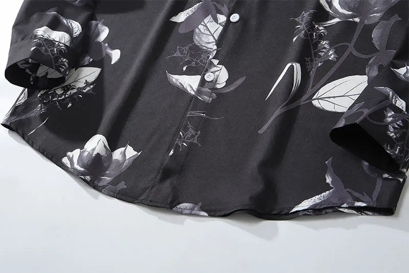 Streetwear Gonthwid Hawaiian Beach Shirts Graffiti Flowers Print Long Sleeve Butt Gonthwid Hawaiian Beach Shirts Graffiti Flowers Print Long Sleeve Button Shirts Hip Hop Casual Harajuku Holiday Party Blouse Fashion Sweater Jacket With Graphic Design For Men