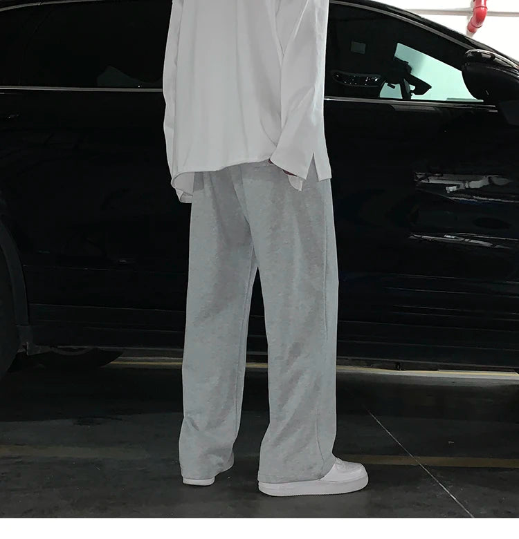 Summer Casual Pants Men Fashion Gray Black White Wide-leg Pants Men Streetwear Loose Straight Sweatpants Mens Joggers Trousers Street King Limited