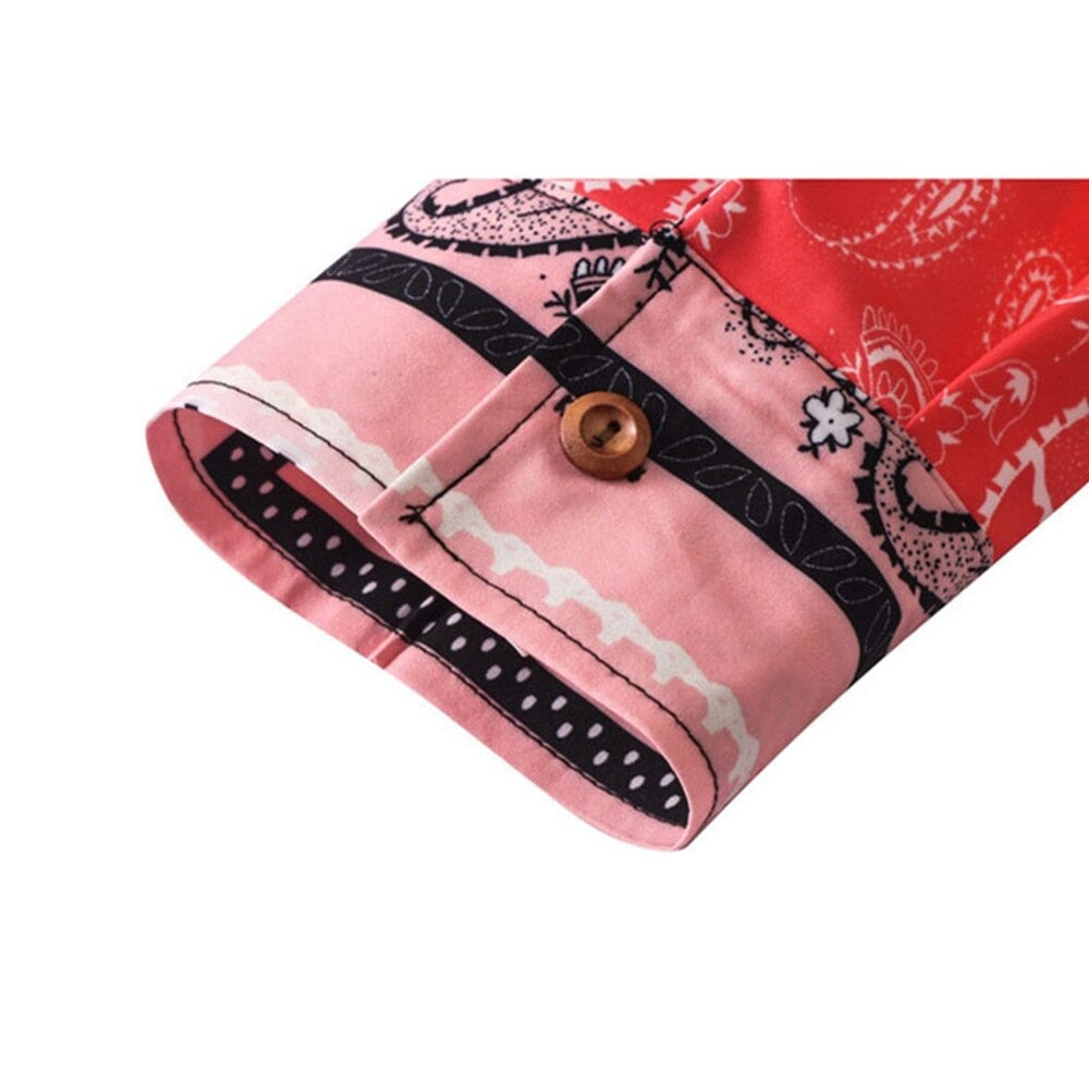 "Pink Bandana" Unisex Men Women Streetwear Graphic Shirt Daulet Apparel