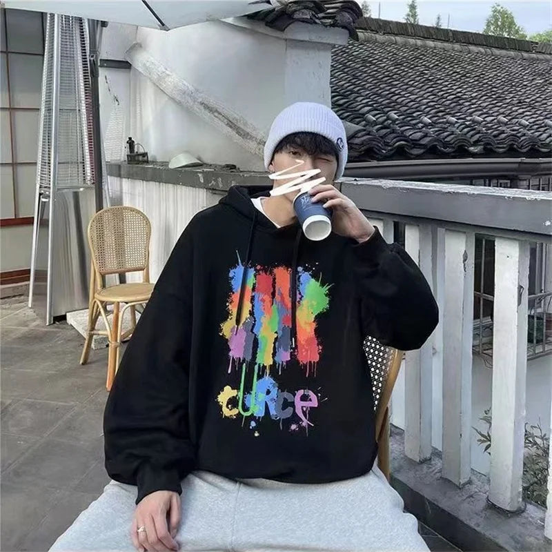 Autumn Graffiti Letter Hooded Sweatshirts Men's Design Graphic Printed Hoodies New Hip Hop Fashion Hoody Y2K Streetwear Clothes Street King Limited