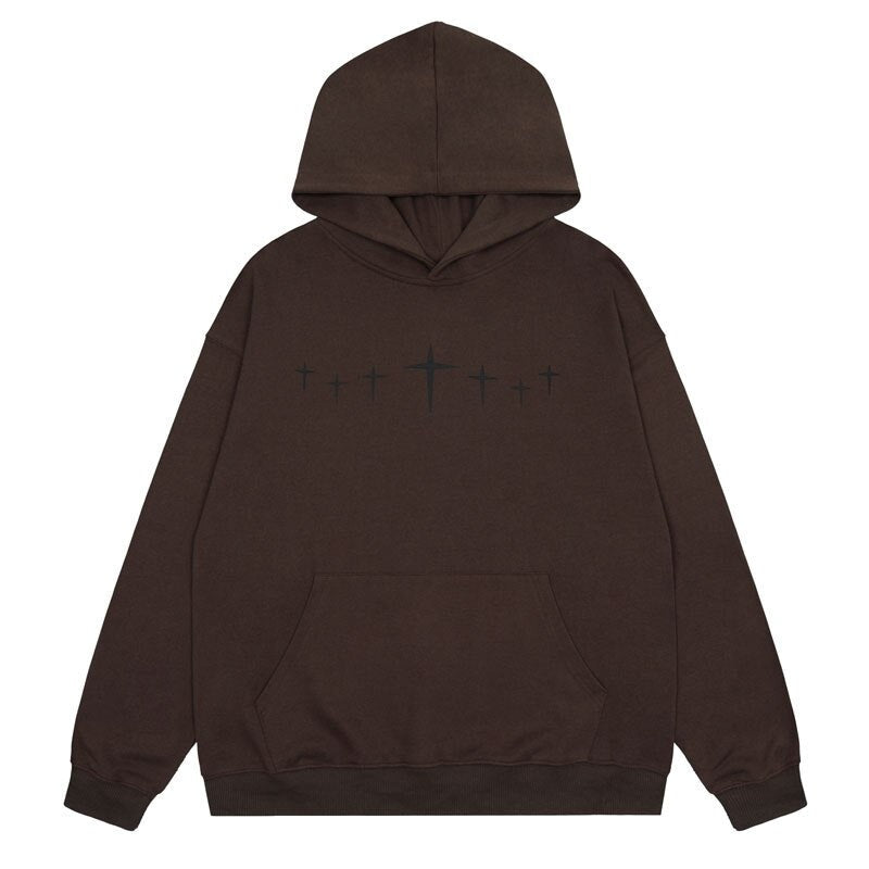 "Black Cross" Unisex Men Women Streetwear Graphic Hoodie Daulet Apparel