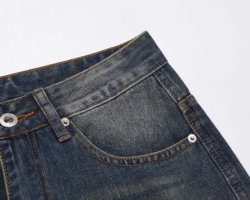 retro washed denim jeans destroyed ripped loose mens biker jeans side pocket fashion streetwear hip hop straight pants joggers unique joggers style 1206