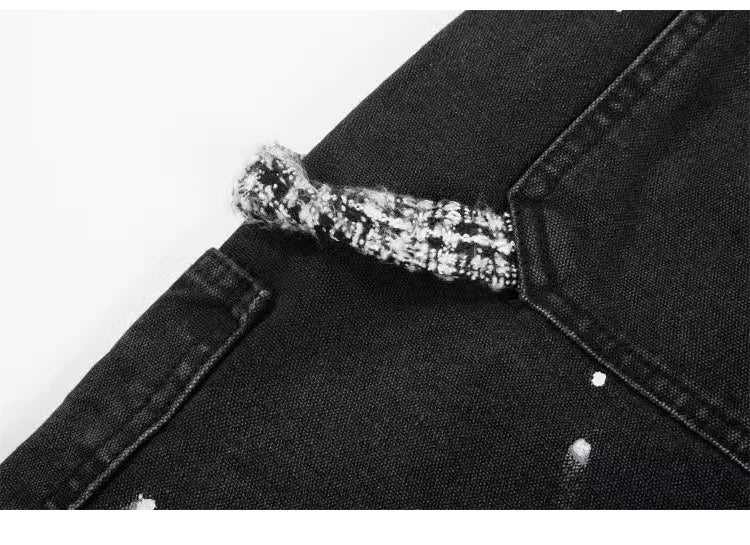 ripped holes patchwork denim jeans shorts mens high street straight short jeans hip hop streetwear casual short joggers pants unique joggers style 5221