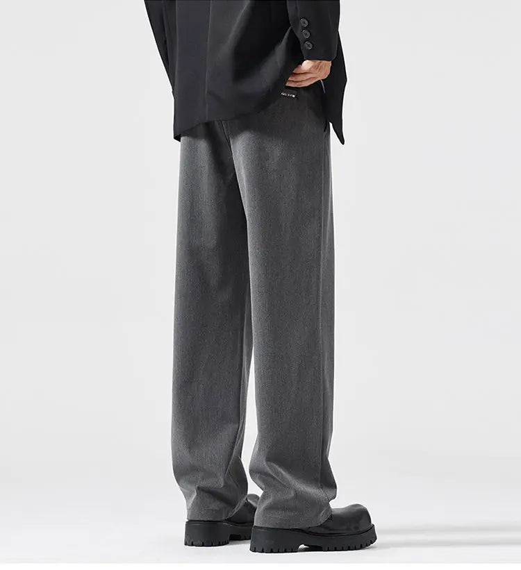 suit pant men korean streetwear fashion loose casual plus size straight suit pant office man commuter pants trousers unique default style 2101