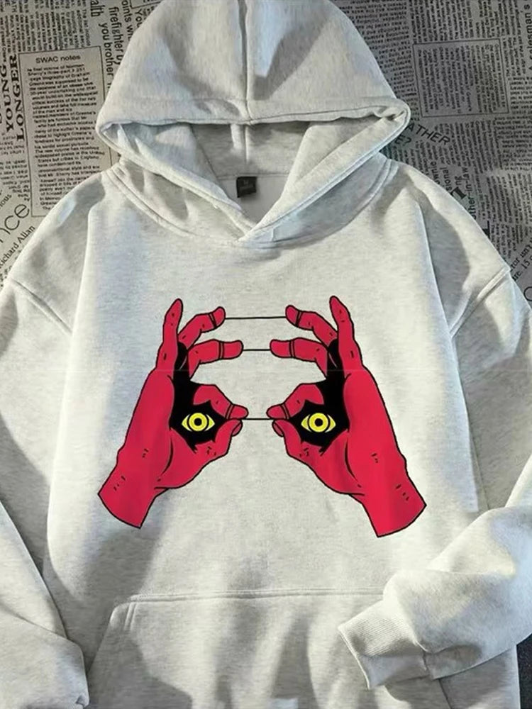 Funny Anime Graphic Printed Hoodies For Men Hip Hop Fashion Hoody Sweatshirts Loose Fleece Y2K Streetwear Hoodie Tracksuit Street King Limited