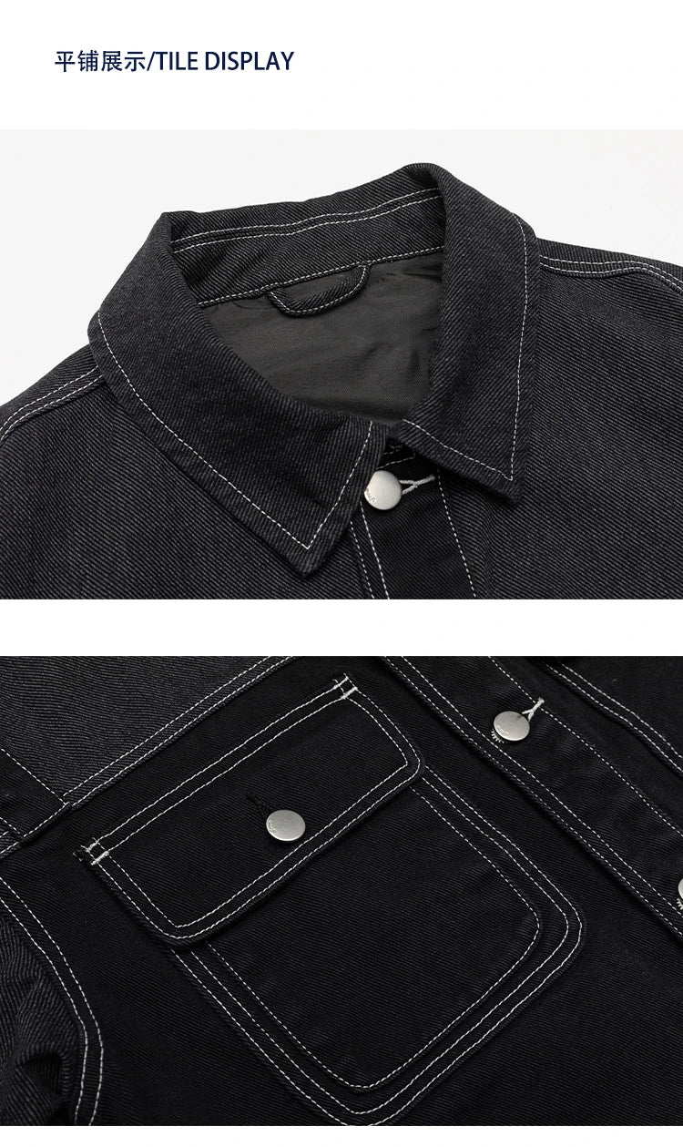 black denim splice coat mens streetwear fashion vintage loose casua plus size denim jacket man spring autumn coat outerwear unique jeans style 889