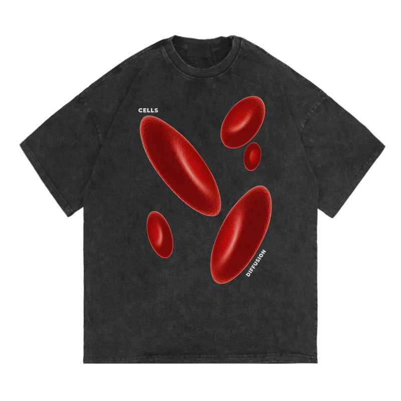 Rainbowtouches Washed Men's T Shirt Vintage Unisex Special Design Printing Shirt High Street Graphic Fashion Loose Mens Shirts Street King Limited