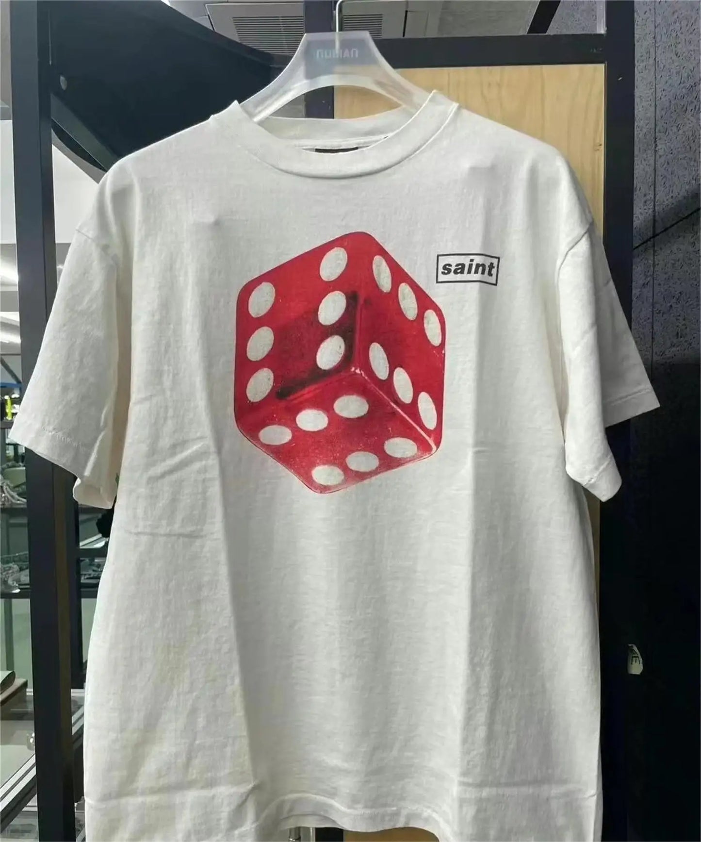 Summer Vintage Retro Dice Printing High-Street Casual Loose T-Shirt Tops Street King Limited