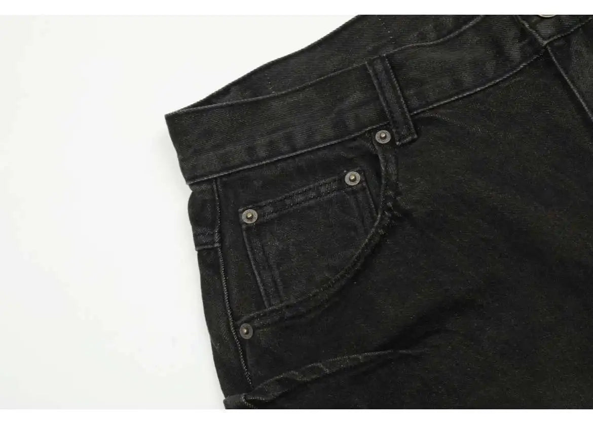 hip hop american trend retro straight leg washed denim jeans spring and autumn high street couple loose wide leg casual pants unique jeans style 600