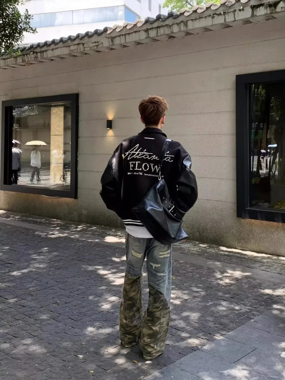 Trendy Camo Cowboy Cargo Pants Mens Spring Autumn Elasticity Fashion Harajuku Patchwork Straight Jeans New Washed Denim Trousers Street King Limited