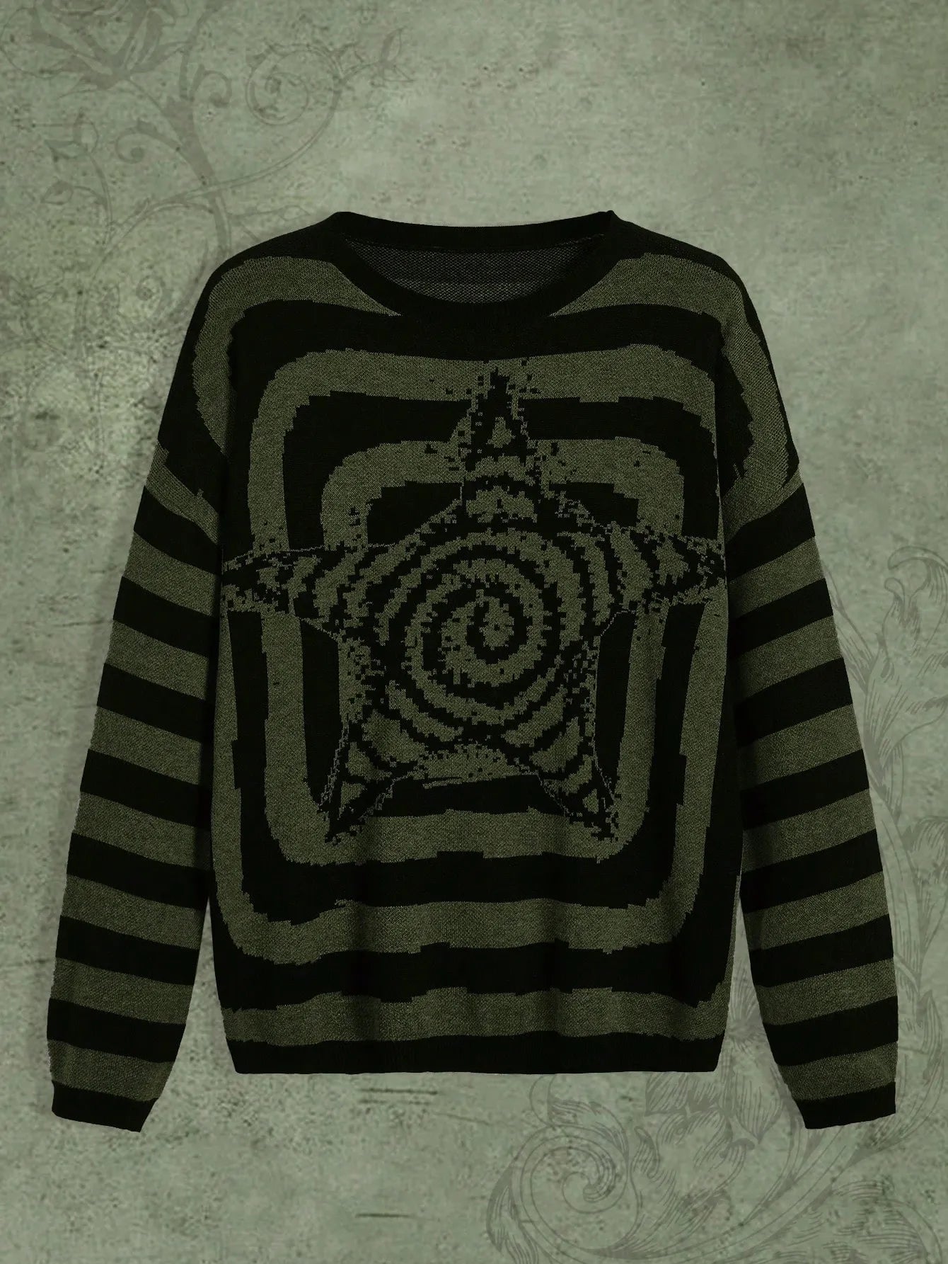 Y2K Women's Sweater Clothing Vintage Knitted Wool Sweater Jumper Round Neck Stripe High Neck Round Neck Long Sleeve Clothing Top Street King Limited