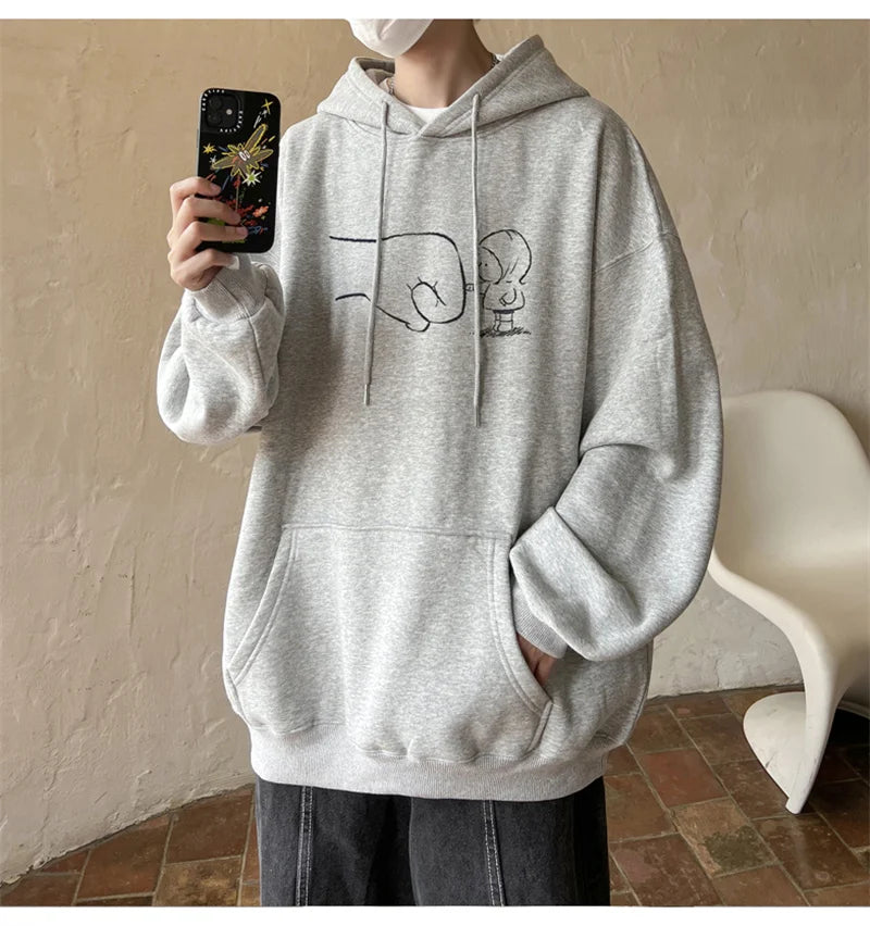 Animecore Statement Graphic Hoodie Layering Essential