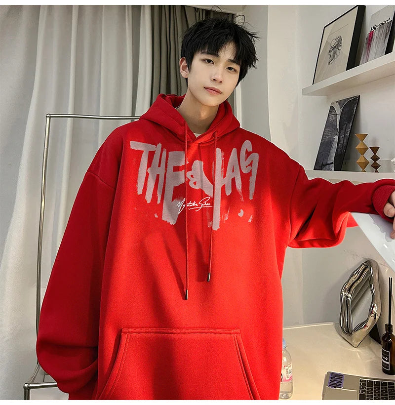 High Street Letter Print Oversized Hoodie Men's New Hip Hop Fashion Hooded Sweatshirt Autumn Y2K Vintage Pullover Hoody Clothes Street King Limited