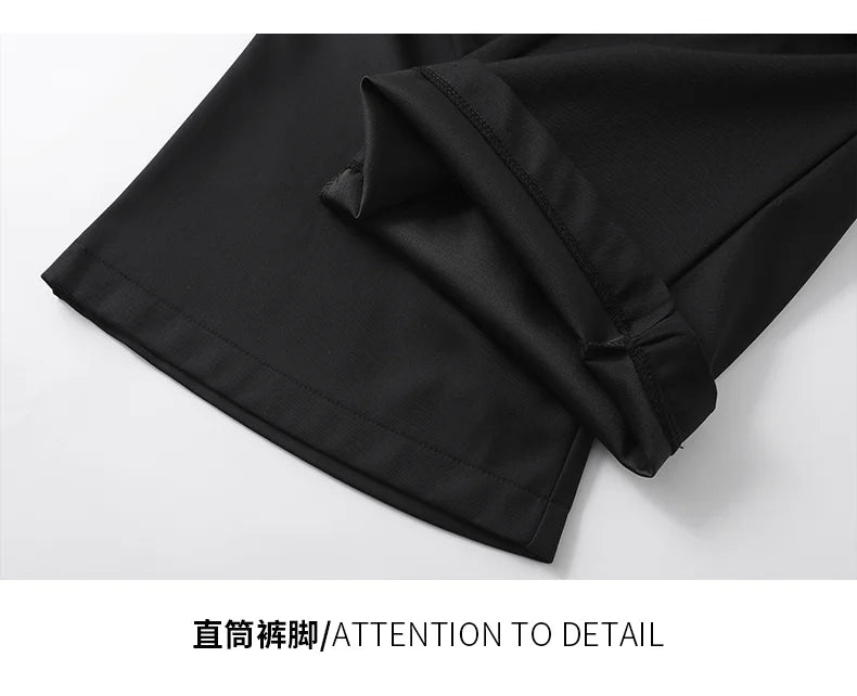 extended length edition wrinkle fashion men streetwear fashion hip hop vibe loose casual straight black suit pant trousers unique default style 1832