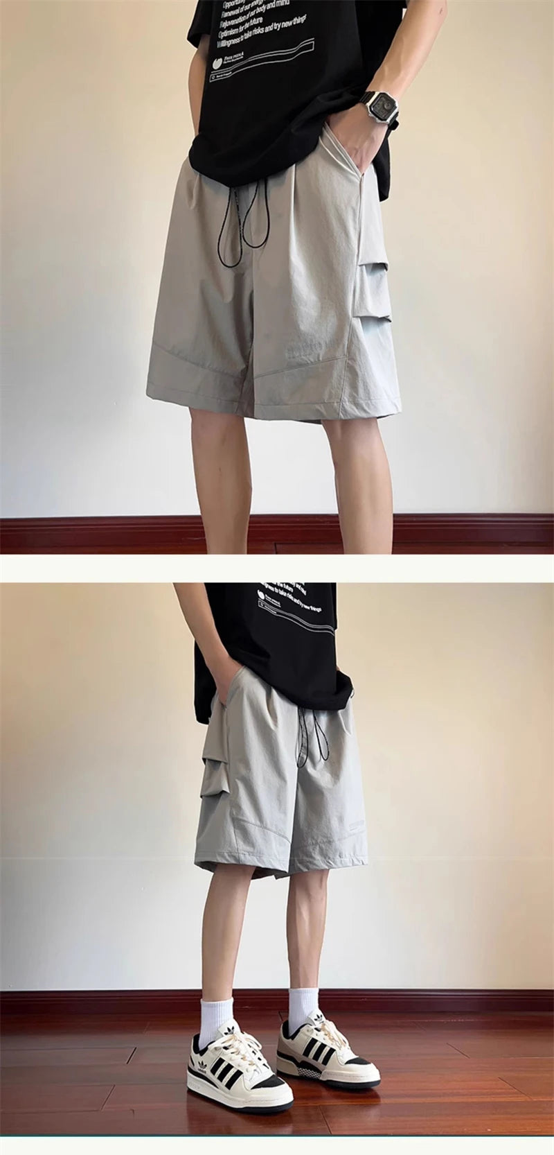 summer sports cargo shorts for men casual baggy breathable hip hop fashion bermuda short pants daily beach y2k streetwear shorts unique cargo style 3142