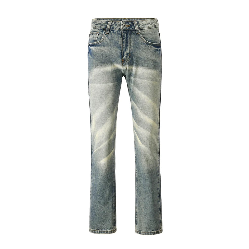 retro striped washed denim jeans flare pants unisex hip hop fashion streetwear harajuku loose straight y2k mens jeans joggers unique joggers style 3384