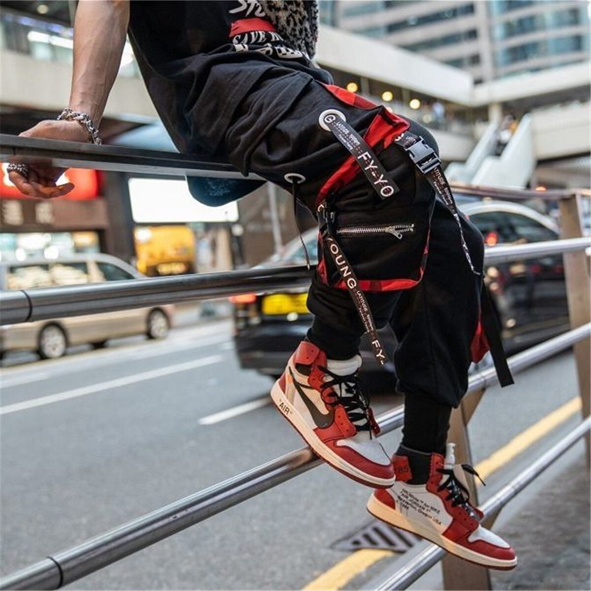 Black Gothic Trousers Cool Autumn Mens Sportswear Loose Sweatpants Hip Hop Streetwear Male Pencil Pants Funny Japan Punk Pants Daulet Apparel