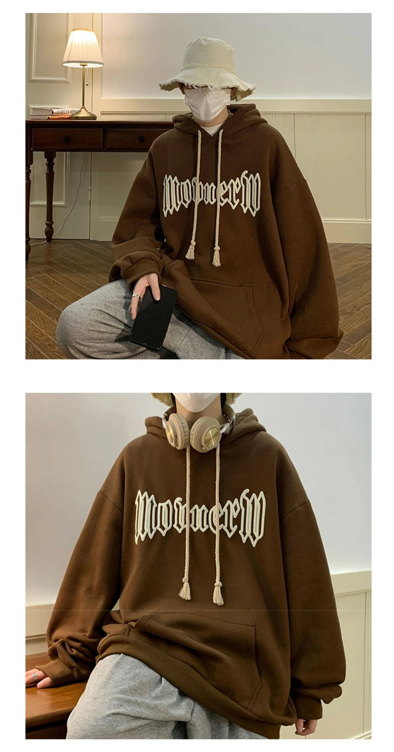 Autumn Vintage Gothic Letter Foam Printed Hooded Sweatshirts Hombre Casual Streetwear Hip Hop Hoodies Y2K Pullover Baggy Hoody Street King Limited