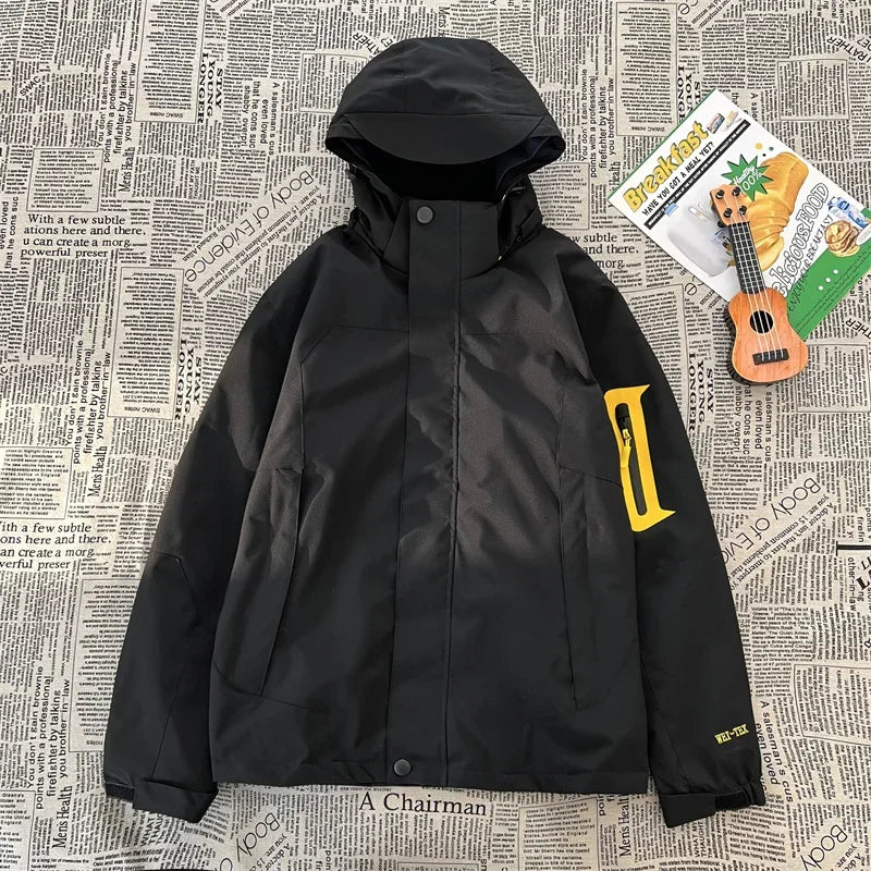 new colorblock pocket zip up hooded outdoor jackets for men fashion waterproof casual bomber jacket y2k motorcycle veste homme clean everyday pants