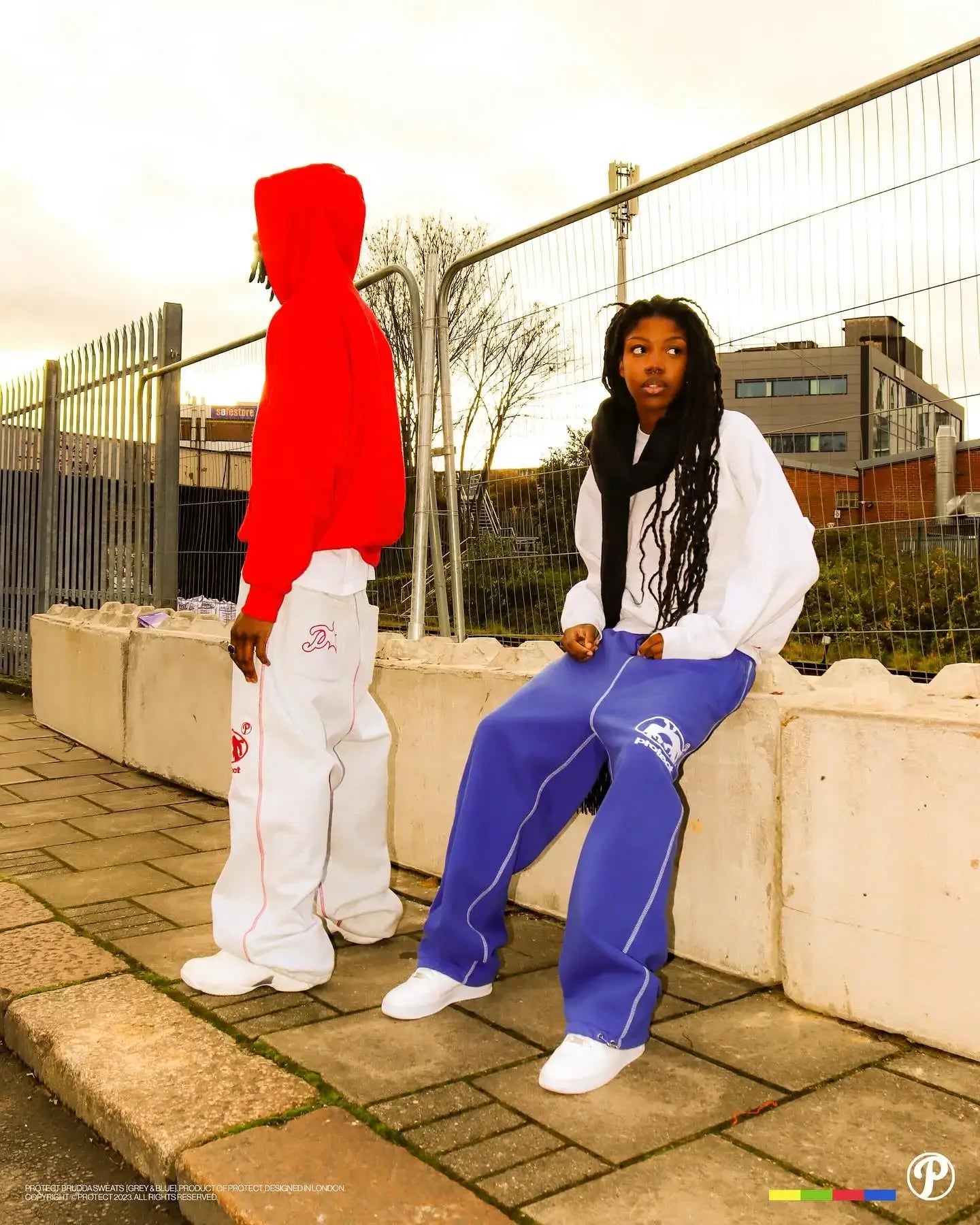 American fashion PROTECT Gothic letter embroidered sweatpants men's 2024Y2K retro high waist jogging loose drawstring overalls Street King Limited