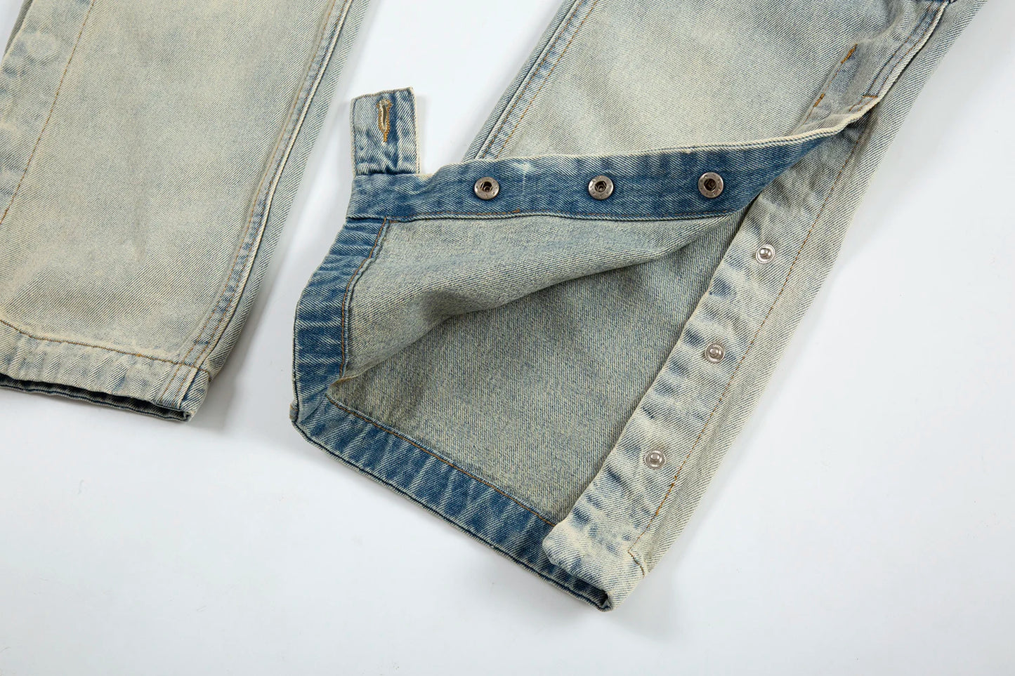 y2k side buckle washed cleanfit baggy pencil jeansfor men streetwear vibe style pantalones hombre loose casual denim trousers unique jeans style 1465