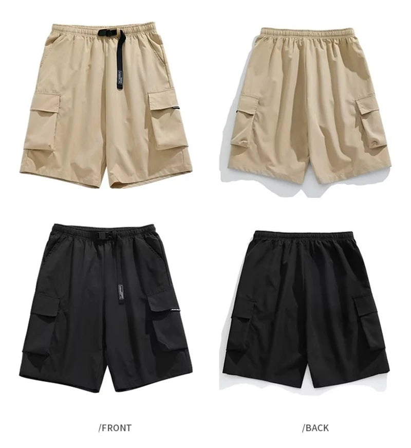 summer mens breathable cargo shorts 2025 multi pockets shorts homme loose gym short pants casual outdoor beach short overalls unique cargo style 3156