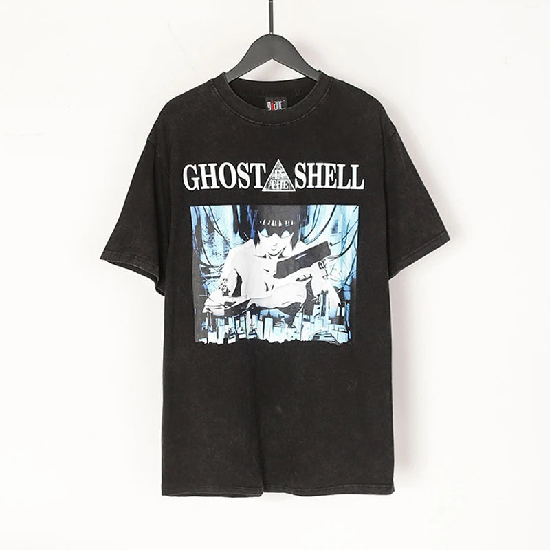 Saint T-shirt Summer Men Woman High Quality Street Hip Hop Chaopai Lovers Loose Casual O-Neck Wash Top Tees Street King Limited