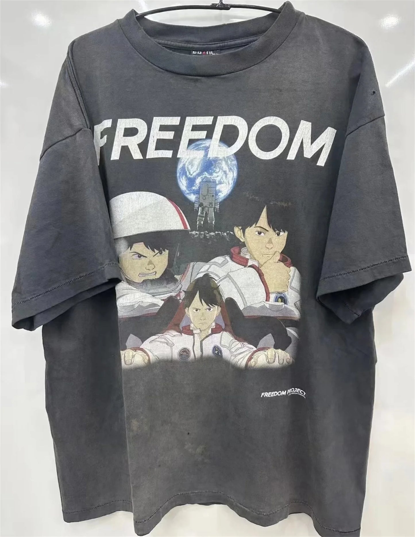 Summer Vintage Retro Anime Portrait Print High-Street Casual Loose Cotton Tops T-Shirt Street King Limited