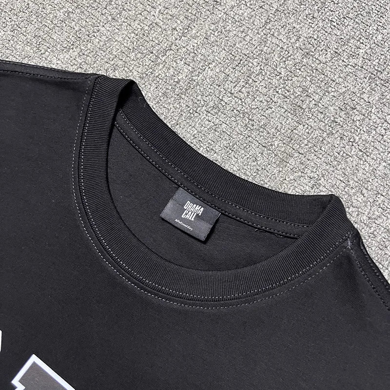 2024ss Drama Call T-shirt Men Women 1:1 High Quality Stars Letter Print Fashion Street Lovers Casual Tops Tee Street King Limited