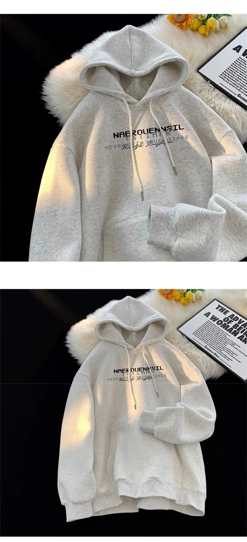 Autumn High Street Letter Printed Hooded Sweatshirt Men Casual Loose Vintage American Style Hoodies Y2K Aesthetic Fashion Hoodie Street King Limited