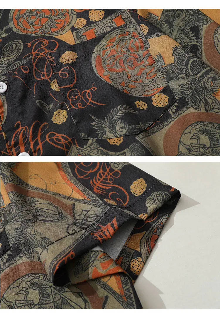 Summer Short sleeved Piaoshuai Flower Shirt for Men and Women Travel Trend Couple Hip Hop Hawaiian Beach Leisure Short sleeved Street King Limited