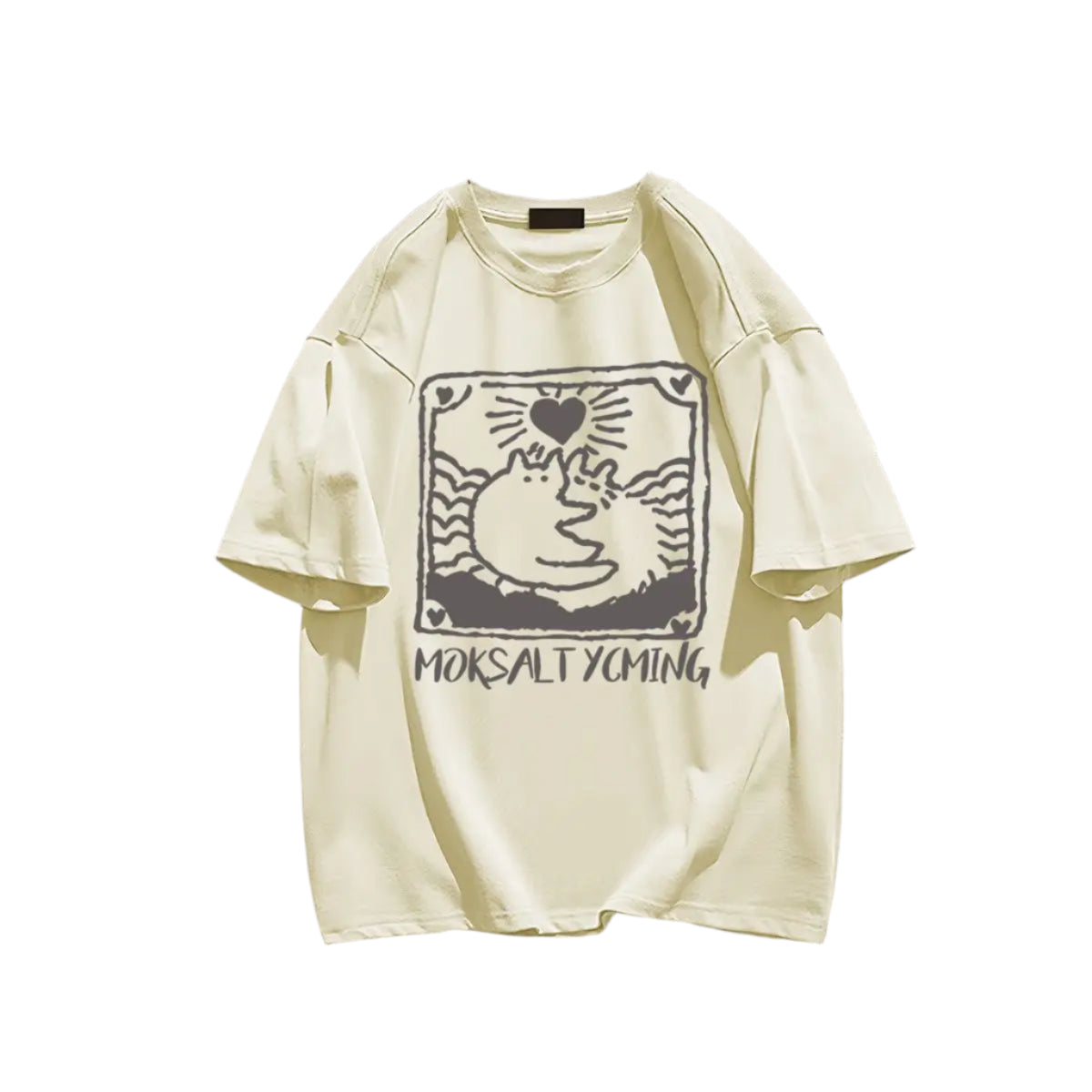 Summer fashion brand pure cotton fashion creative casual fun cat print student party men's and women's short-sleeved T-shirt ins Street King Limited