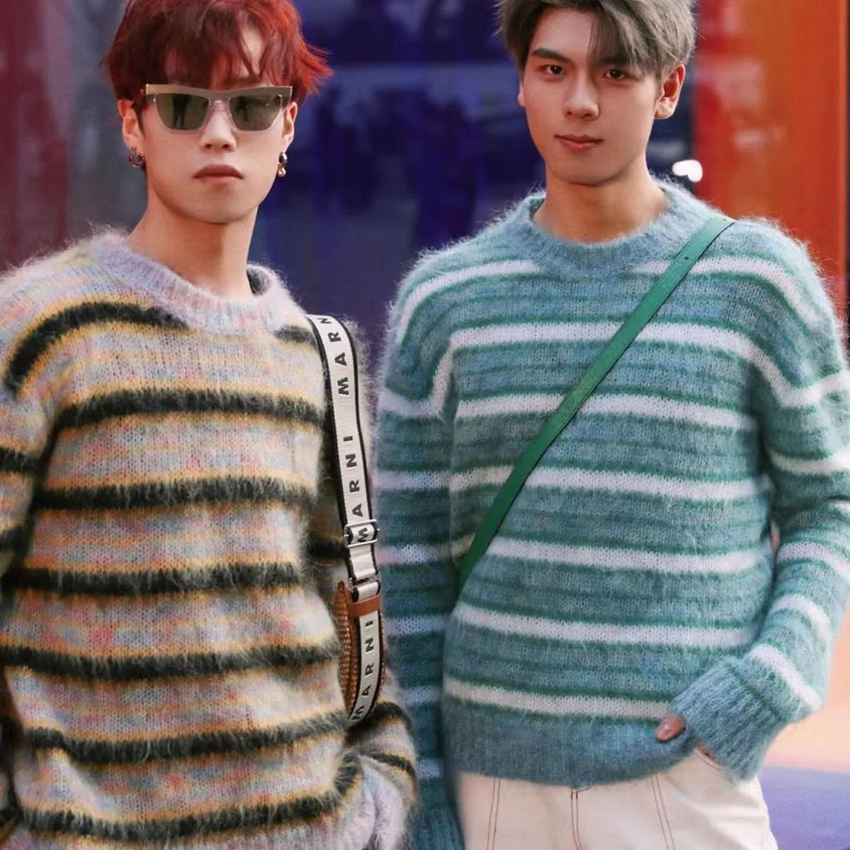 Color Match Striped Autumn and Winter Pullover Sweater for Men and Women Patchwork Baggy Crew Neck Streetwear Knitted Sweater Street King Limited