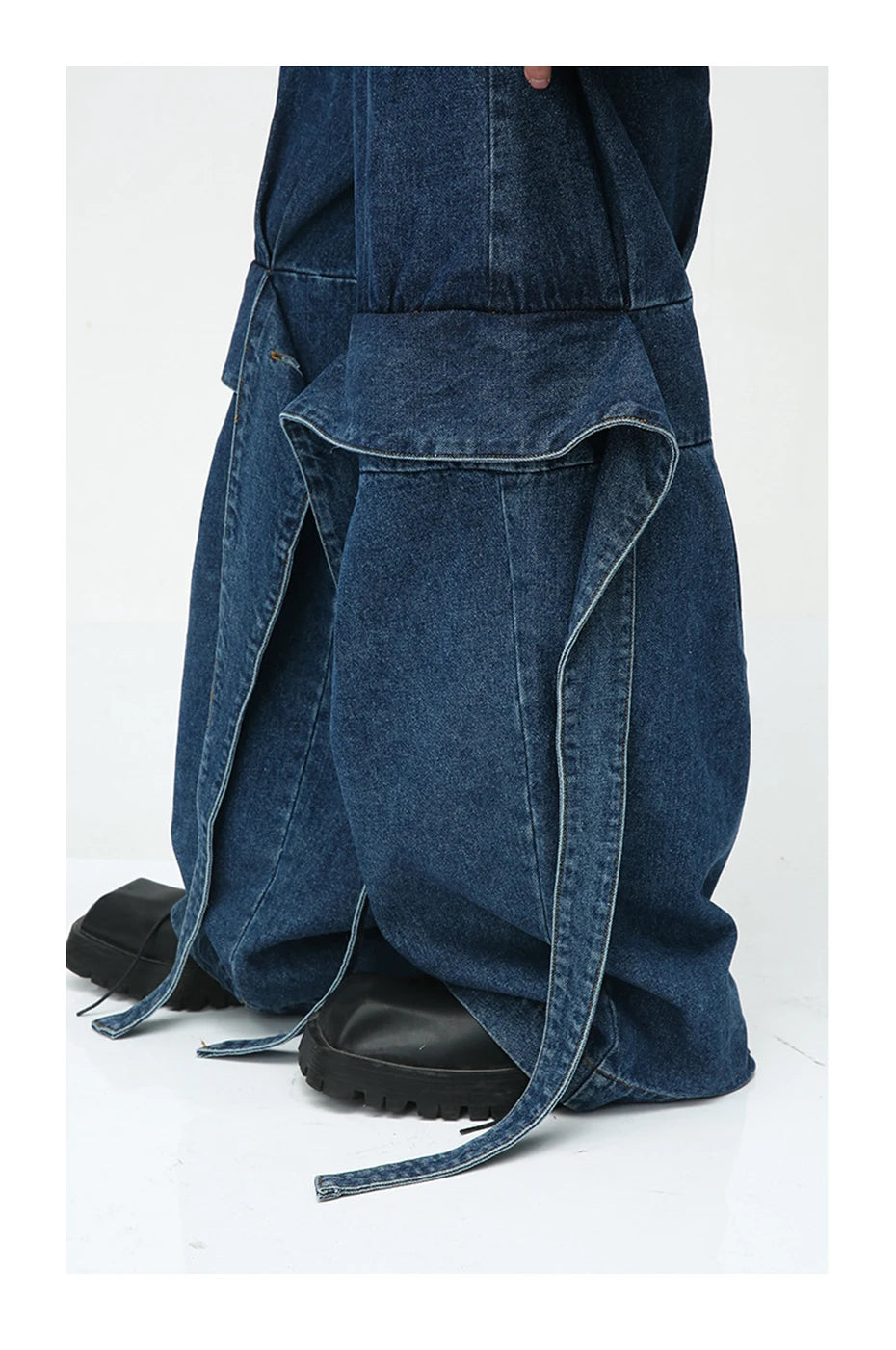 men fashion baggy jeans irregular patchwork loose straight denim pants 2023 new man blue casual oversized jeans trouser unique jeans style 950