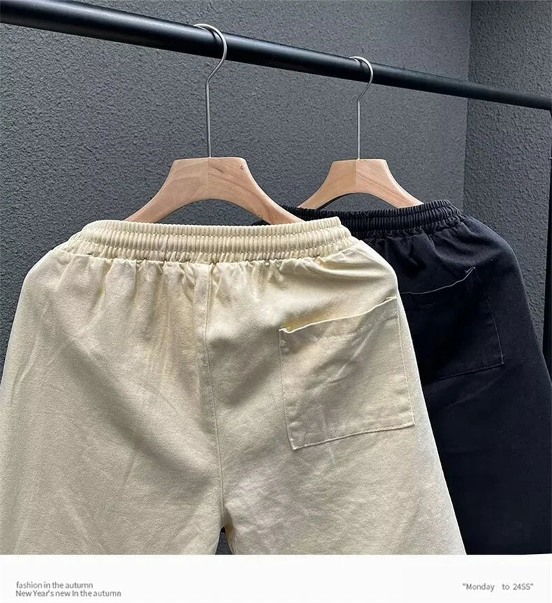summer men suede straight shorts 2024 new y2k streetwear design drawstring bermudas hombre vintage baggy basketball shorts unique shorts style 3215