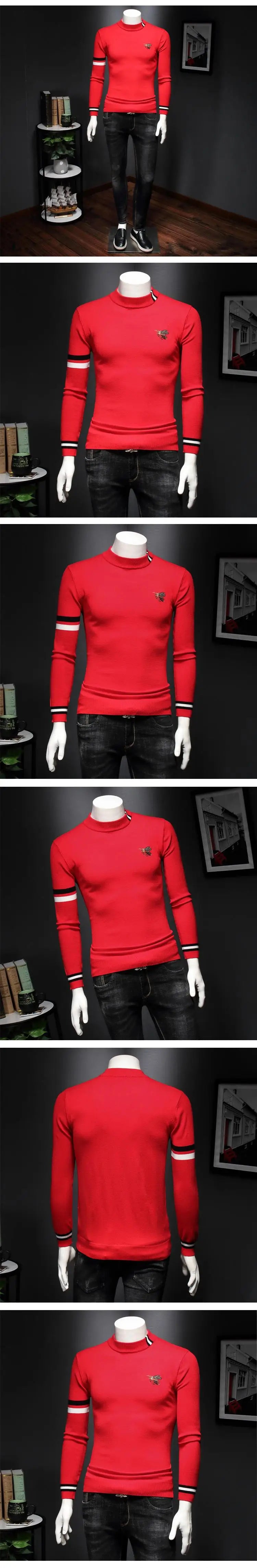 New 2022 Men Luxury gentleman Cotton embroidery Bee Striped Casual Sweaters pullover Asian Plug Size High quality Drake #M100 Street King Limited