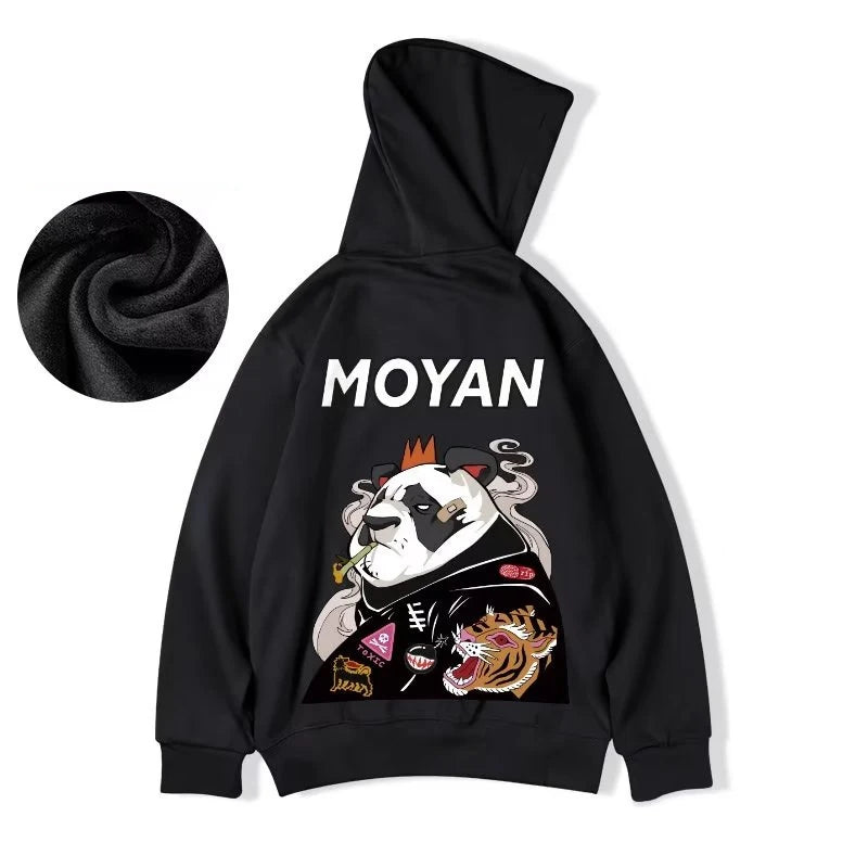 Wicked Panda Funny Graphic Print Men Pullover Hoodies 2025 Autumn Japanese Hip Hop Sweatshirts Casual Y2K Hoodie Streetwear Street King Limited