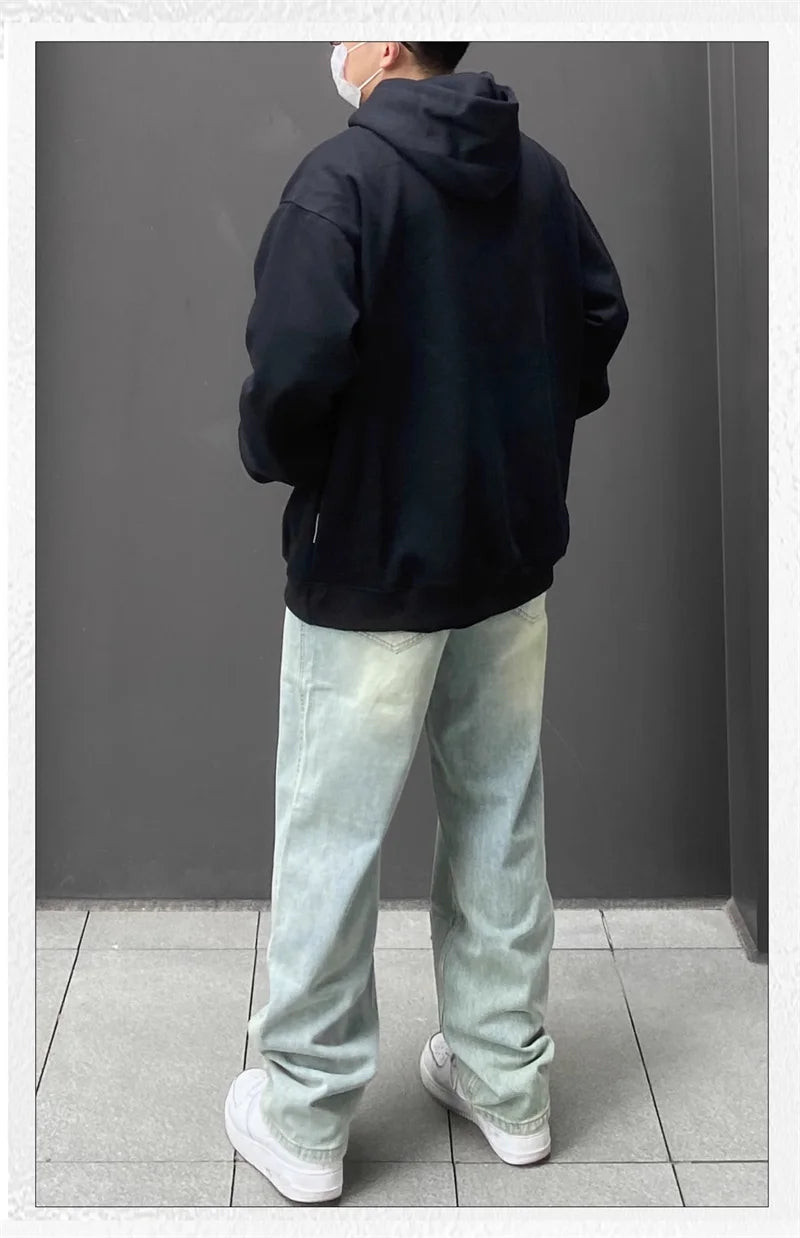 Oversized Flame Graphic Hoodie for Men
