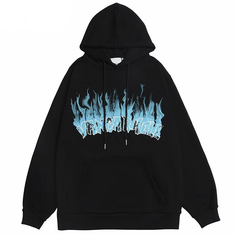 "Blue Smoke" Unisex Men Women Streetwear Graphic Hoodie Daulet Apparel