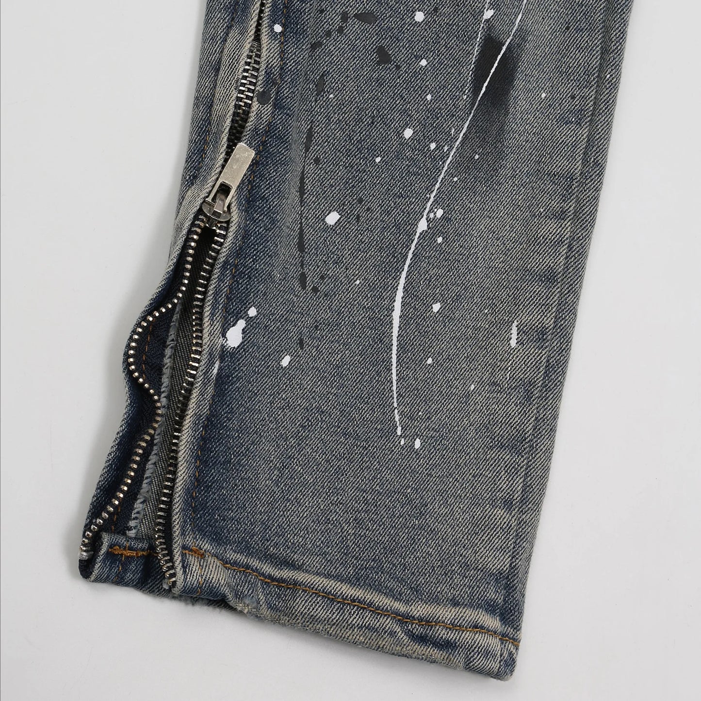 bottom zipper destroyed jeans skinny jeans ripped slim men biker jeans fashion graffiti printed streetwear hip hop pants joggers unique joggers style 5118