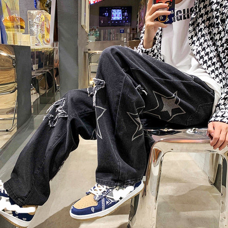 "Street Style" Unisex Men Women Streetwear Denim Jeans Daulet Apparel