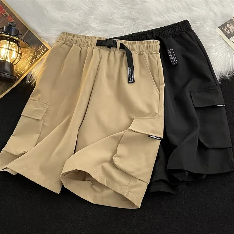 summer mens breathable cargo shorts 2025 multi pockets shorts homme loose gym short pants casual outdoor beach short overalls baggy cargo bottoms