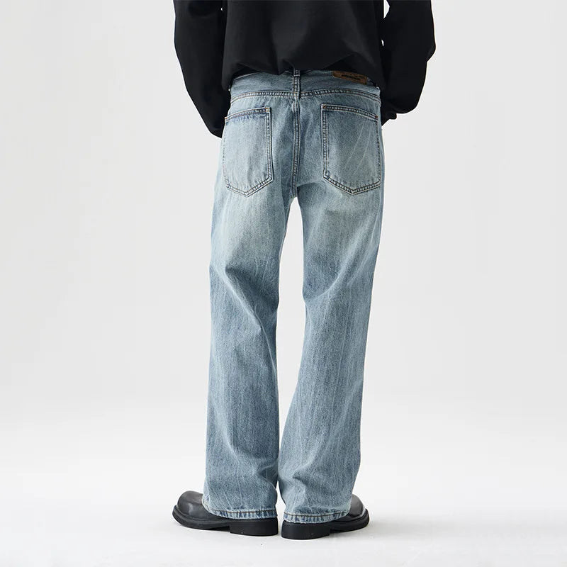mens retro fashion high street loose casual denim micro flared pants jeans men streetwear plus size jeans trousers 28 40 urban skinny jeans