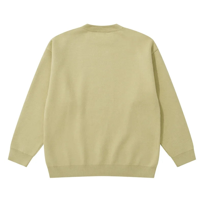 Hip Hop Anime Knitted Oversized Sweater Mens Autumn Winter O-neck Long Sleeve Pullover Streetwear New Loose Sweaters Clothing Street King Limited