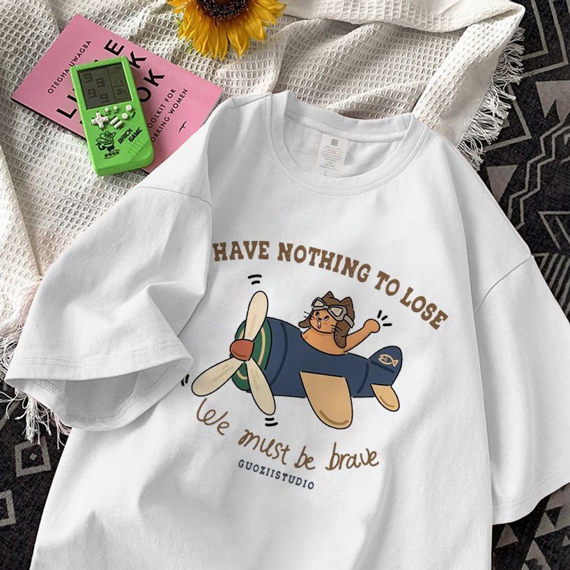 Summer retro street cat print graphic T-shirt trend men and women hip-hop loose couple casual short sleeved top harajuku y2k Street King Limited