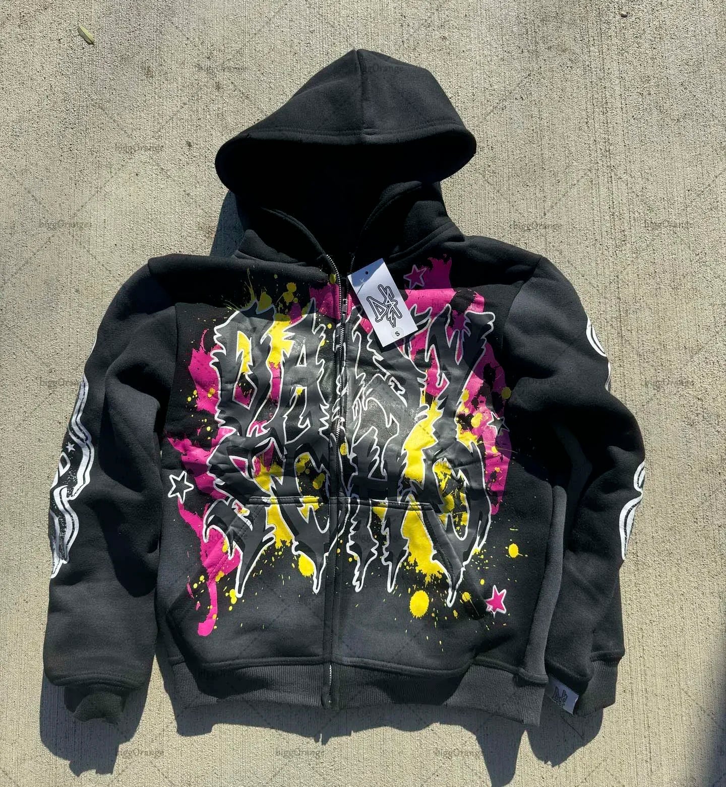 Fashion Trendy Color Letter Printed Oversize Hoodie Men's Y2K Spring and Autumn Retro Loose Pullover Sweatshirt Women's Street King Limited