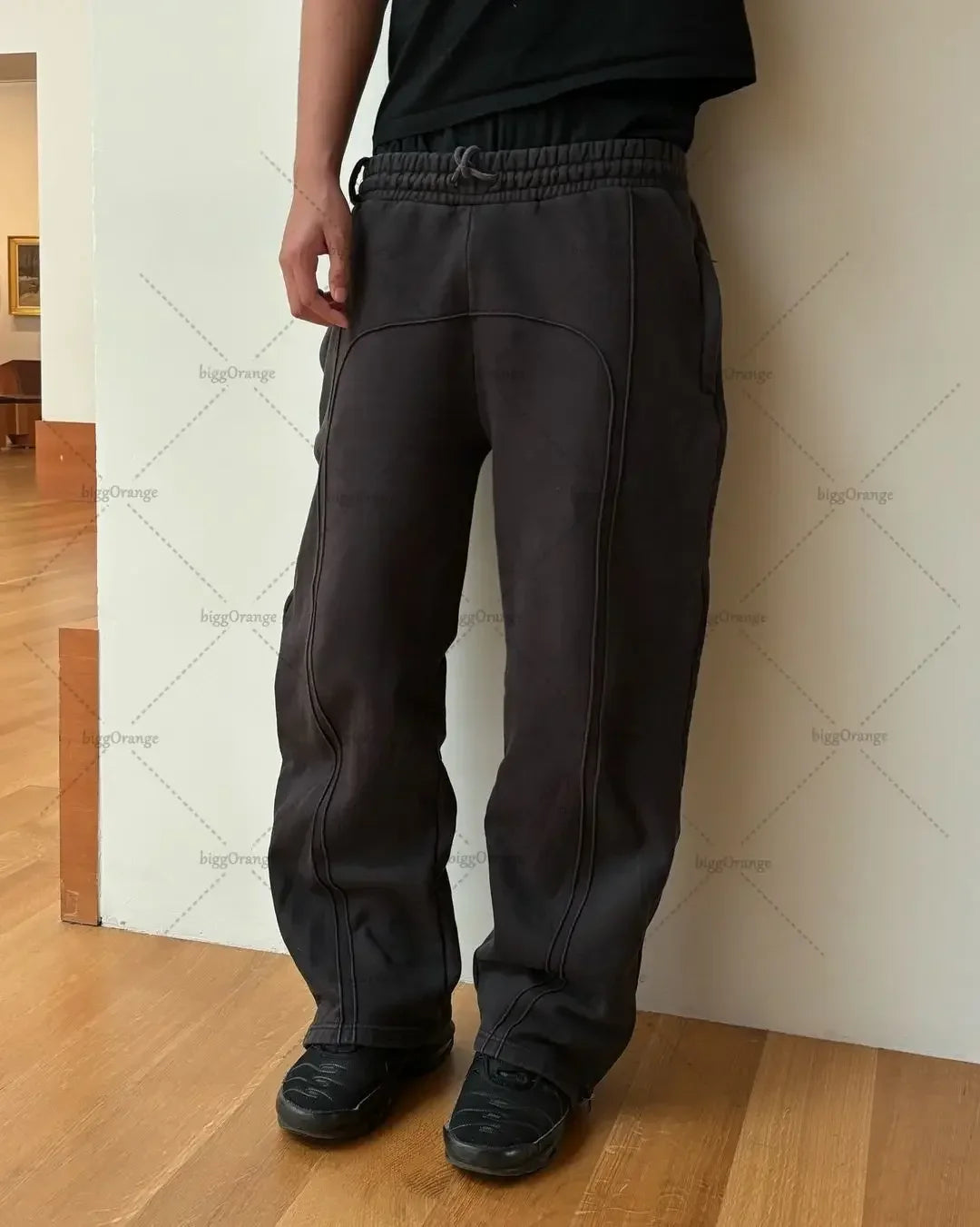 2024 high street trendy straight casual pants american harajuku retro splicing oversized sweatpants men personalized streetwear unique joggers style 1287