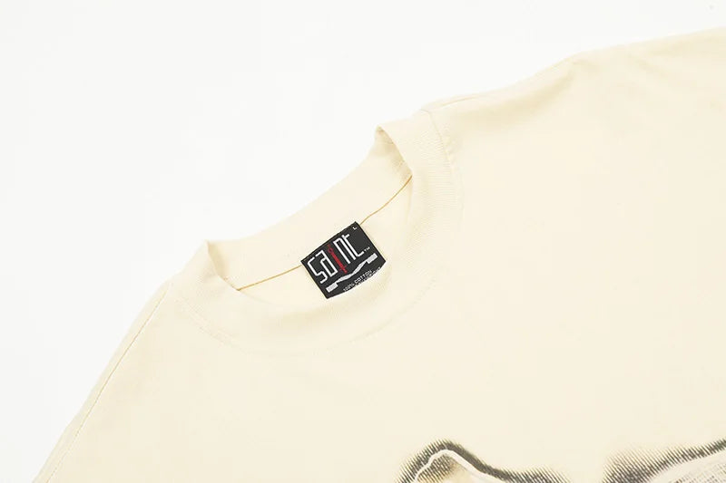Saint T-shirts New Vintage Wash Letter Printing Chaopai High Street Men Woman Loose Casual Short Sleeve Top Tee Street King Limited