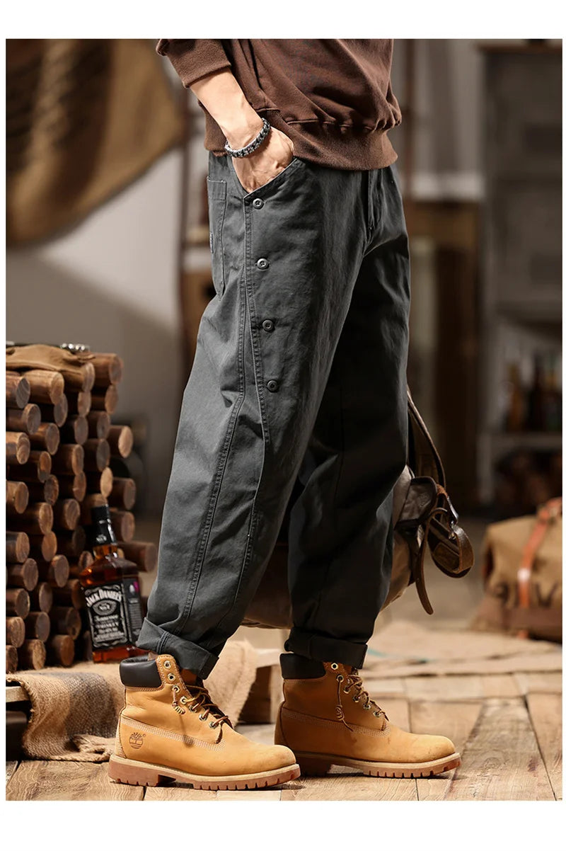 new breasted cargo tracksuit pants for men autumn y2k vintage harem tactical sweatpants casual outdoor baggy joggers trousers unique joggers style 56