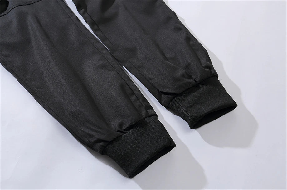 US Size Streetwear Sweatpants Men Jogger Ribbon Pocket Elastic Waist 2022 Fashion Hip Hop Mens Joggers Cargo Black Pants HZ155 Street King Limited